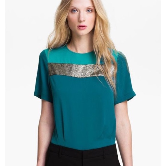 DVF Diane Von Furstenberg DARLA Silk Top $245 Sz:8