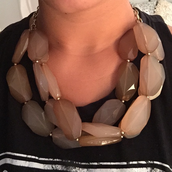 Multi colored Tan Statement Necklace - Picture 2 of 2