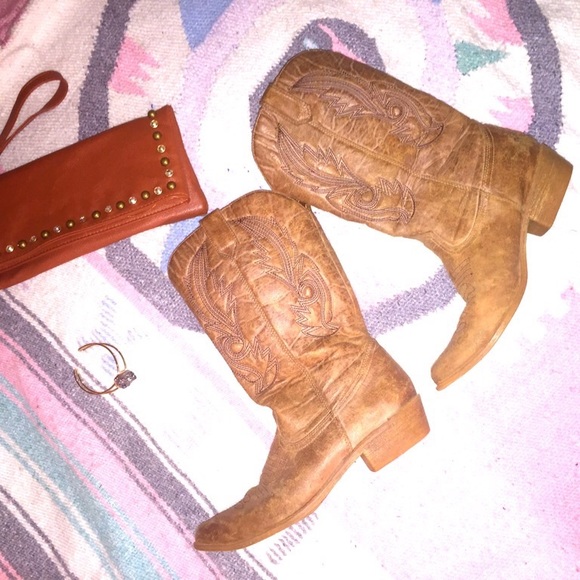 Distressed cowboy boots