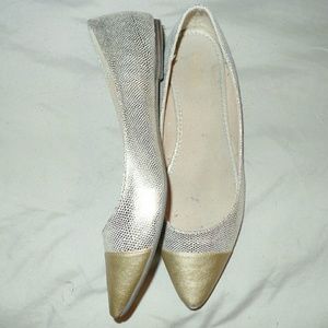 Gold Snake Print Flats