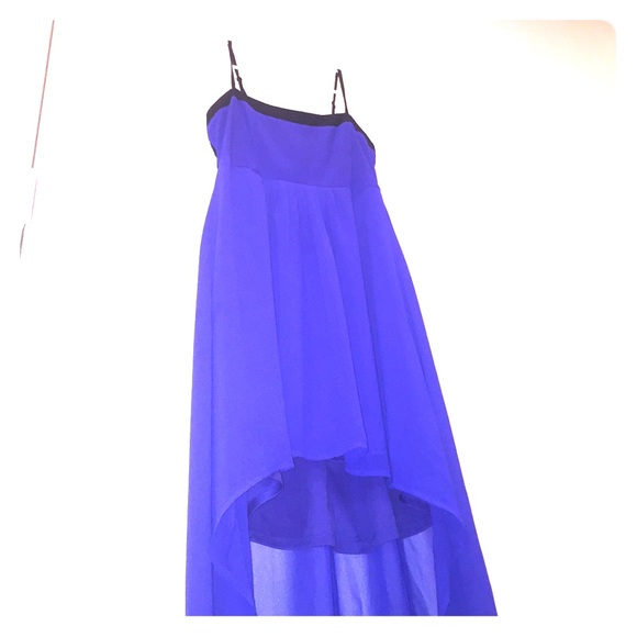 Color block blue and black, spaghetti strap dress