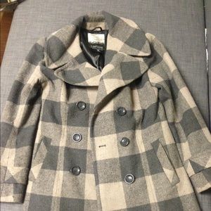 Plaid pea coat