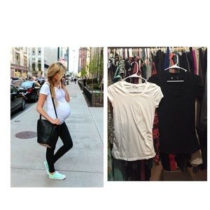 Black and White Maternity T-Shirts