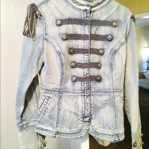 Denim marching jacket