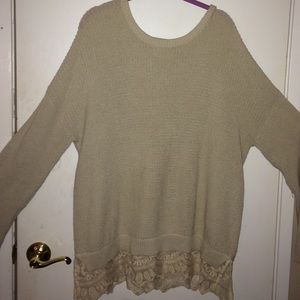 Beige knitted sweater