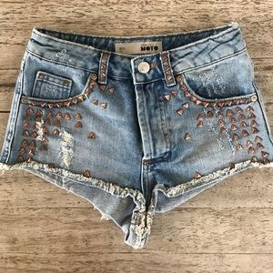 Topshop Studded Shorts-petite