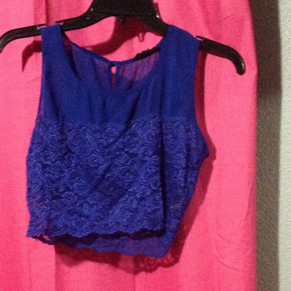 Blue lace top