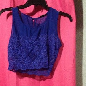 Blue lace top