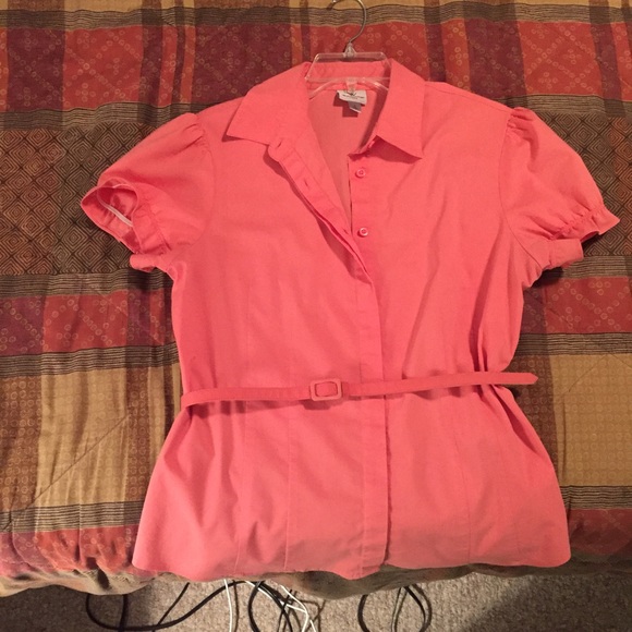 Dressy Worthington Coral Shirt w/ Belt Size Large