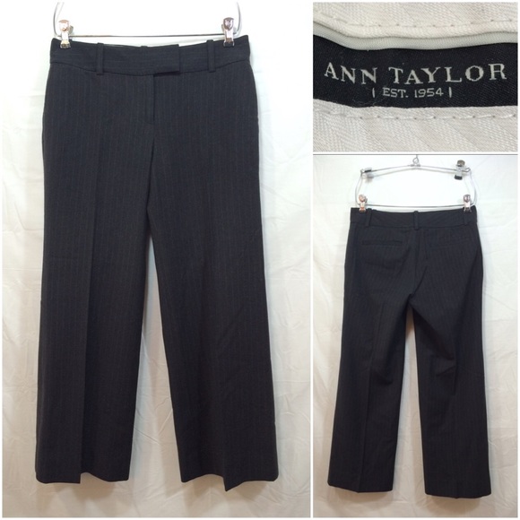 Wool blend charcoal pin stripe pants - Ann Taylor (3 for $15) - Picture 2 of 3