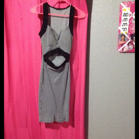 Grey cut out dress