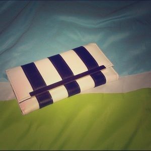 Black and White striped wallet
