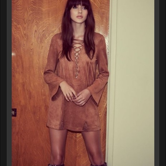 Faux Suede up dress