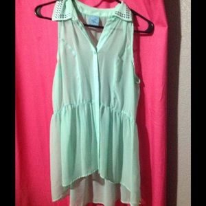 Green sheer top