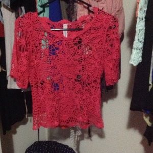 Red lace top