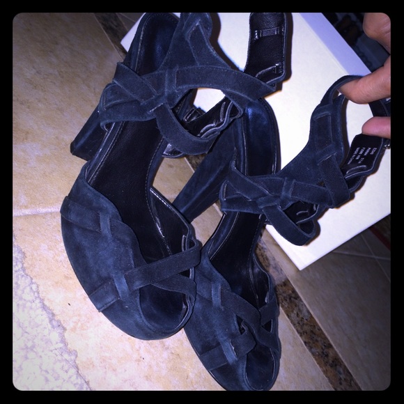 Calvin Klein black suede sandals - Price Reduced