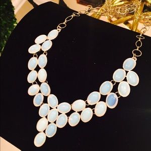 Opalescent fashion bib necklace
