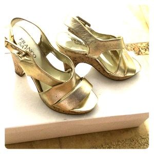 Franco Sarto gold wedge sandals - Reduced Price