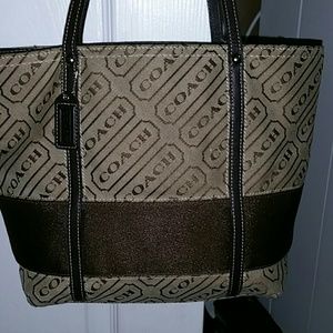 Coach Signature Stripe Tote