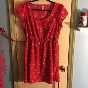 Red bicycle dress