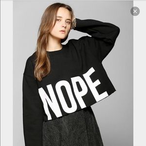 Jac Vanek Cropped "NOPE" Sweatshirt