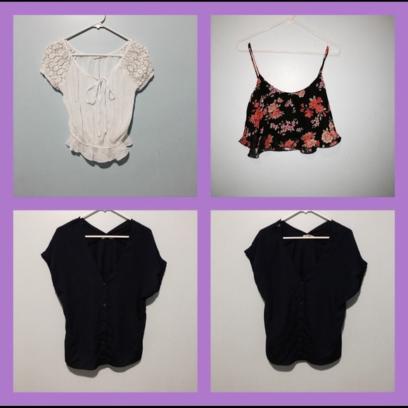 Three super cute shirts! Two crops and one comfy!