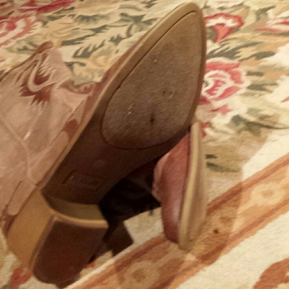 Two tone Tan Cowboy Cowgirl Boots 10M - Picture 3 of 4