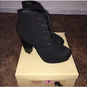 Black Lace up booties