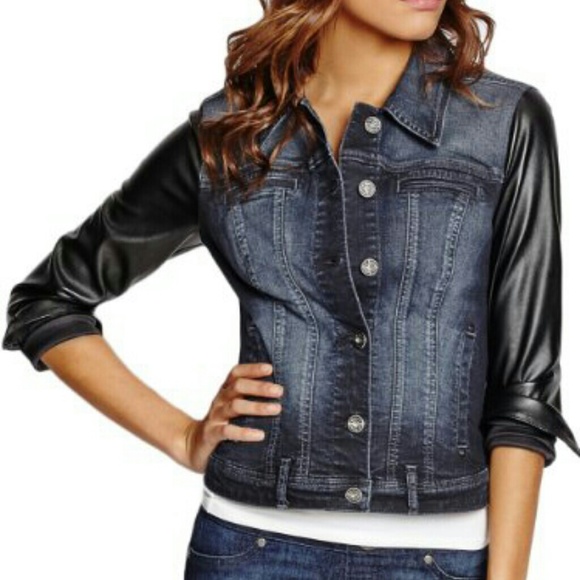 Trespasser Denim Jacket Leather Sleeves