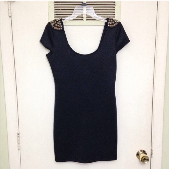 Short sleeve studded dress