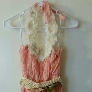 Flowered Halter Dress with Tag