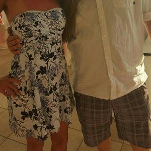 Blue and black floral dress