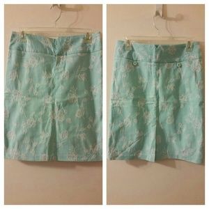 Light Blue Skirt with White Roses