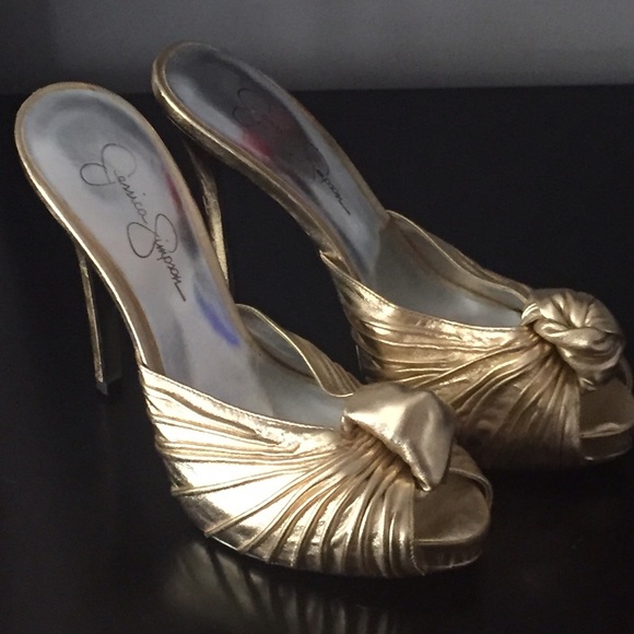 Jessica Simpson gold sandals