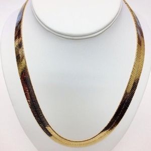 Gold Herringbone Style Necklace