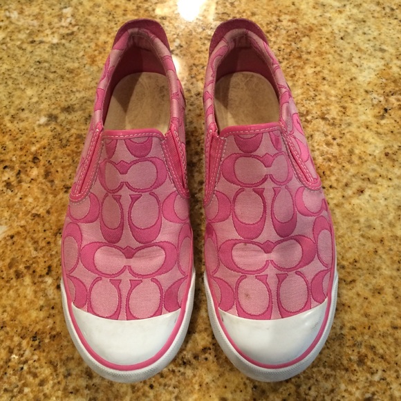 Coach Shoes - Pink coach slip ons