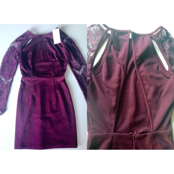 Tobi Burgundy Lace Bodycon Dress
