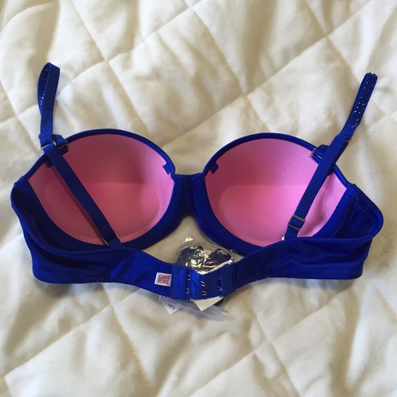 Pink 34A Blue Push-Up Bra - Picture 2 of 4