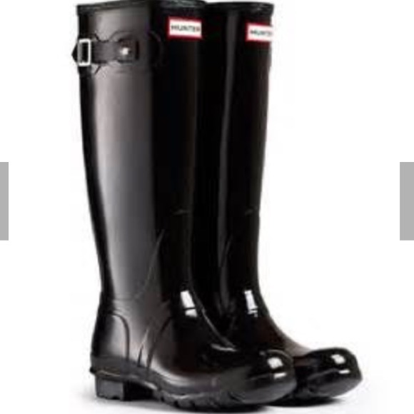 Hunter original tall black gloss rain boots