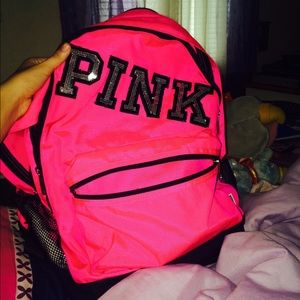 Pink sequins backpack