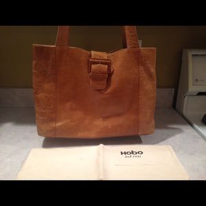 Leather Hobo Tote Bag with Buckle Clasp