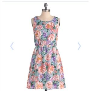 Modcloth: strolling in a Sunday dress in sky