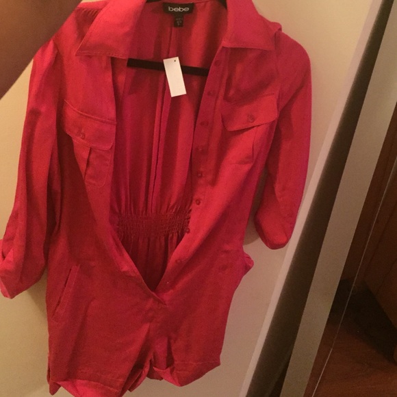 Pink Bebe shorts romper