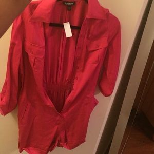 Pink Bebe shorts romper