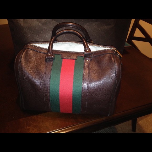 Gucci Vintage Leather Boston Bag - Picture 2 of 4