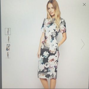 Asos Wiggle Dress in Textures Photo Floral Print.