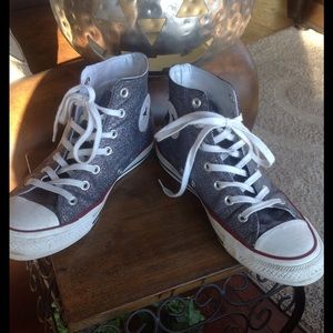 Sparkly glitter silver Converse All Stars