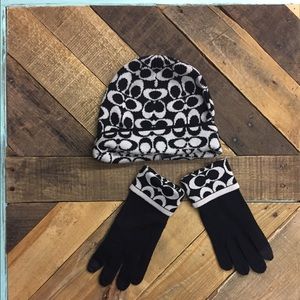 Coach beanie and gloves