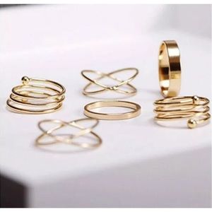 6PCS/Set Fashion Women Vintage Ring Jewelry sets
