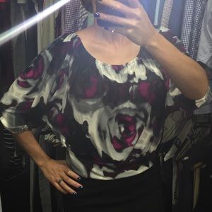 Express Floral Batwing Top
